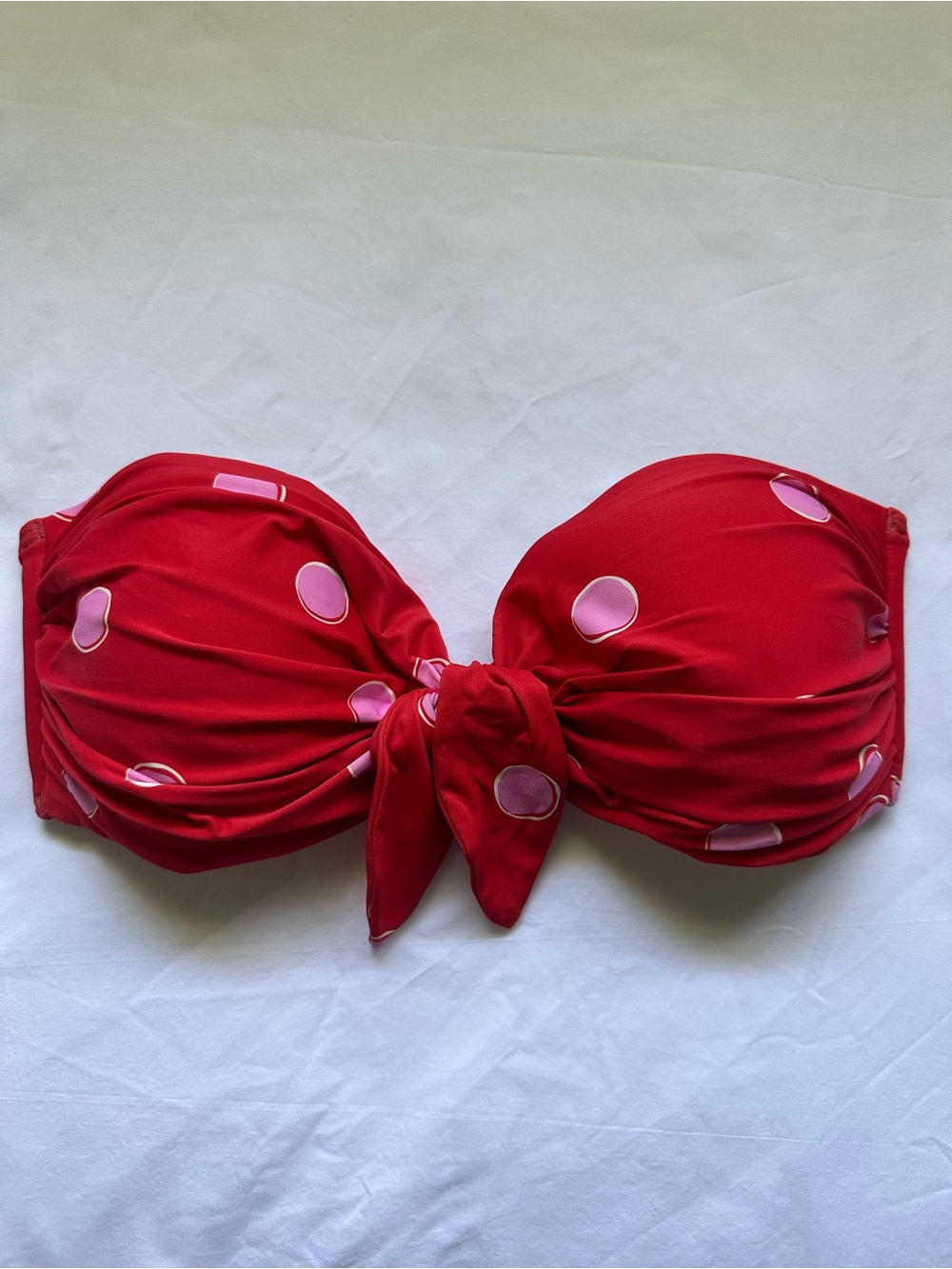 Kate Spade Red & Pink Polka Dots Bikini Top